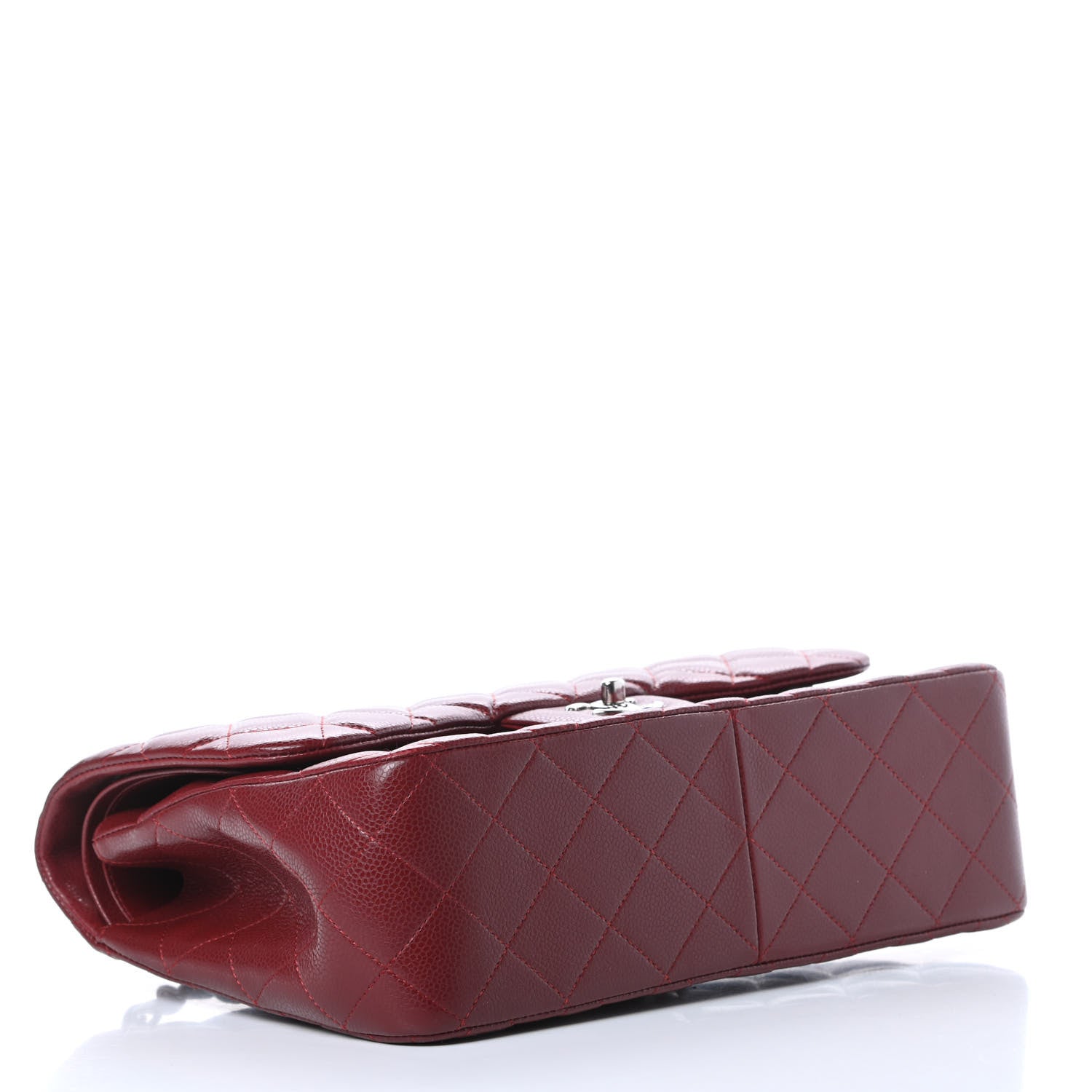 Chanel Caviar Quilted Jumbo Double Flap Dark Red 4 of 11