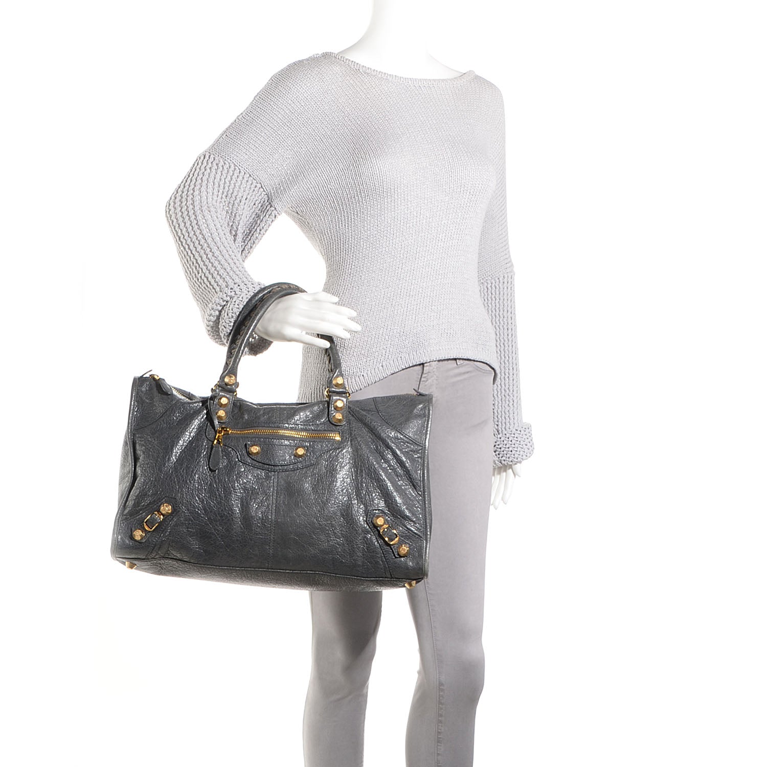Balenciaga Agneau Giant 12 Gold Hardware Work Gris Tarmac 2 of 11
