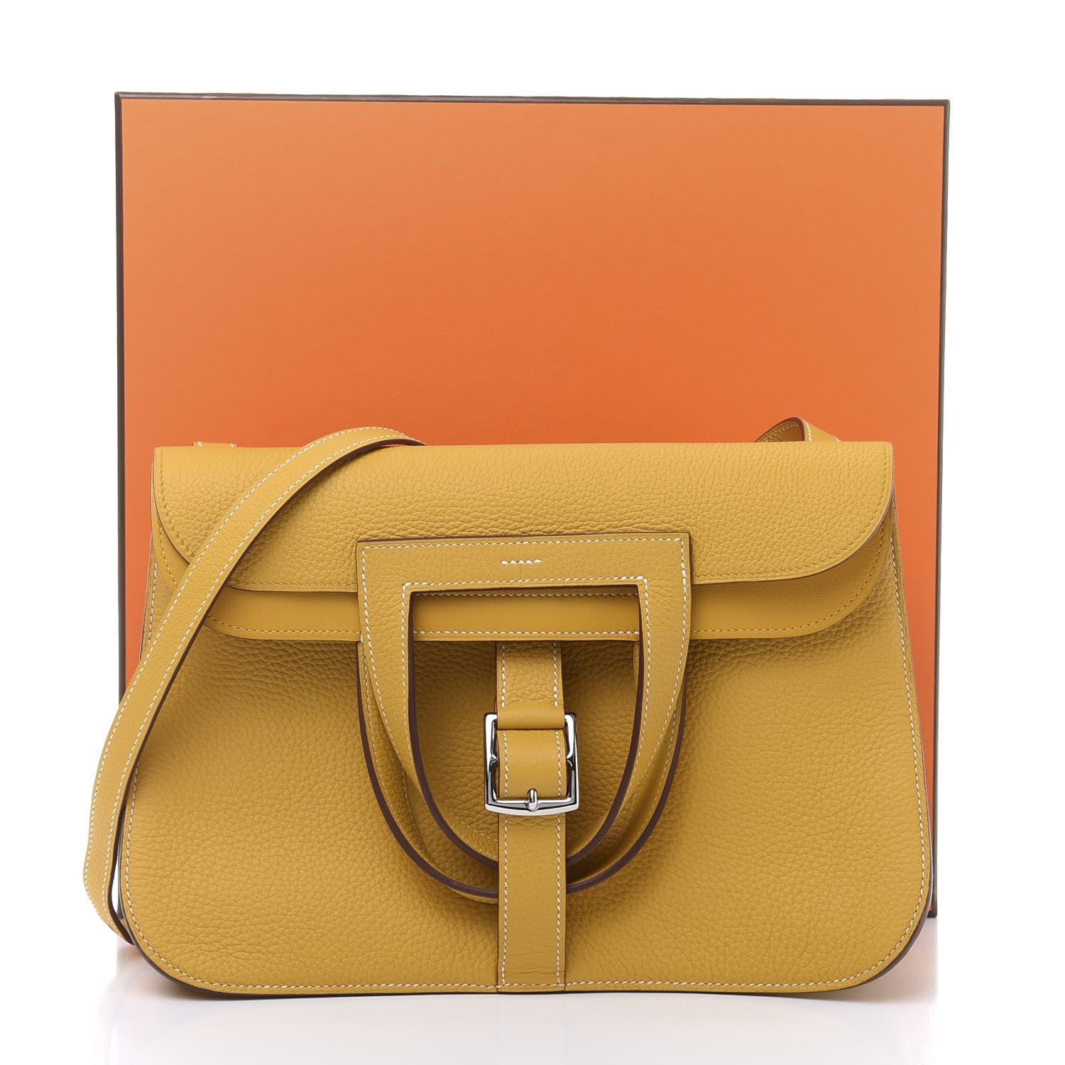Hermes Taurillon Clemence Halzan 31 Jaune Ambre 16 of 16