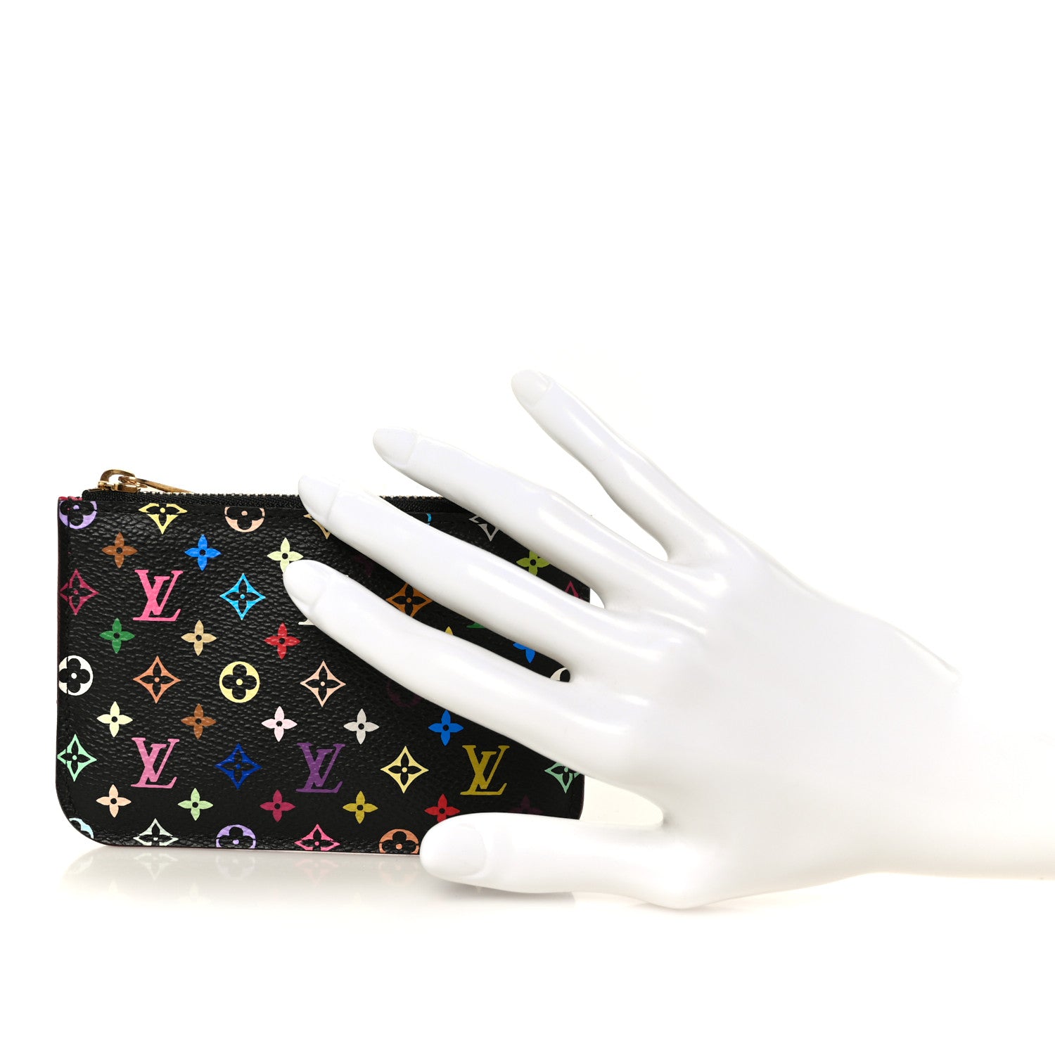 Louis Vuitton Monogram Multicolor Key Pouch Black Grenade 2 of 9