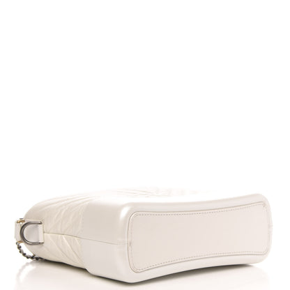 Chanel Aged Calfskin Chevron Quilted Medium Gabrielle Hobo White 4 of 9
