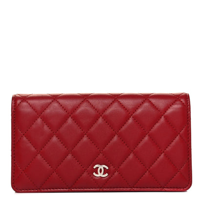 Chanel Lambskin Quilted Yen Wallet Red 1 of 6