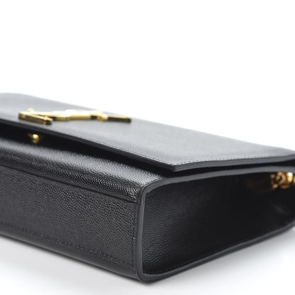 Saint Laurent Grain De Poudre Medium Classic Monogram Kate Satchel Black 6 of 9