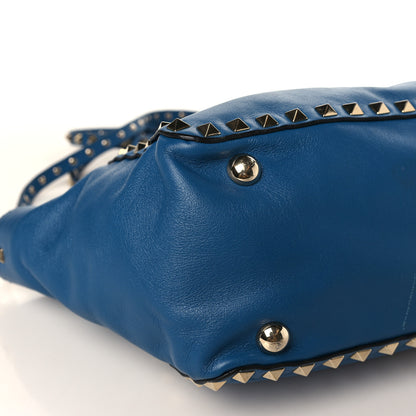 Valentino Garavani Vitello Small Rockstud Tote Blue Delft 7 of 9