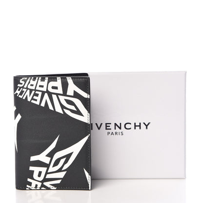 Givenchy Calfskin Logo 3CC Folding Card Holder Black White 9 of 9