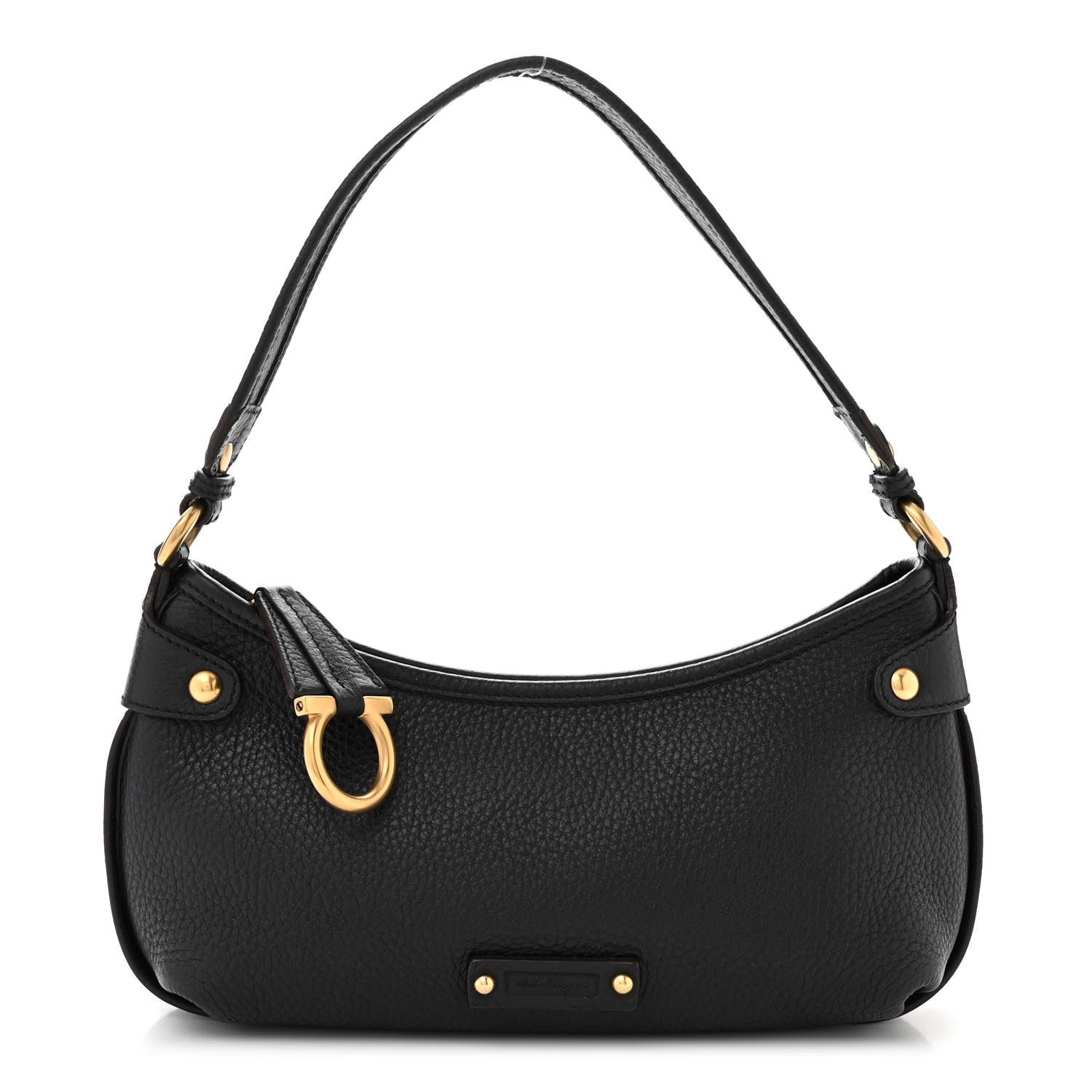 Salvatore Ferragamo Pebbled Calfskin Suede Small Gancini Shoulder Bag 1 of 10