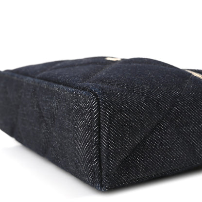 Chanel Denim Quilted Top Handle Slim Vanity Case With Chain Dark Blue 10 of 10