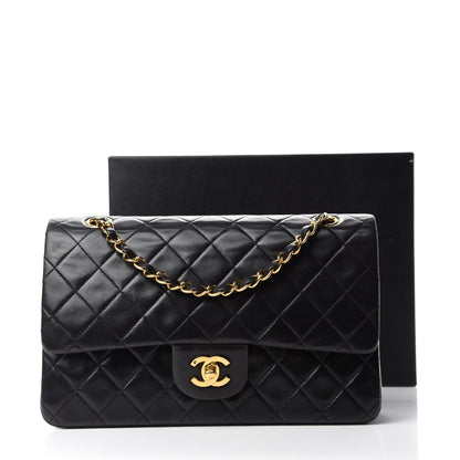 Chanel Lambskin Quilted Medium Double Flap Black 14 of 14