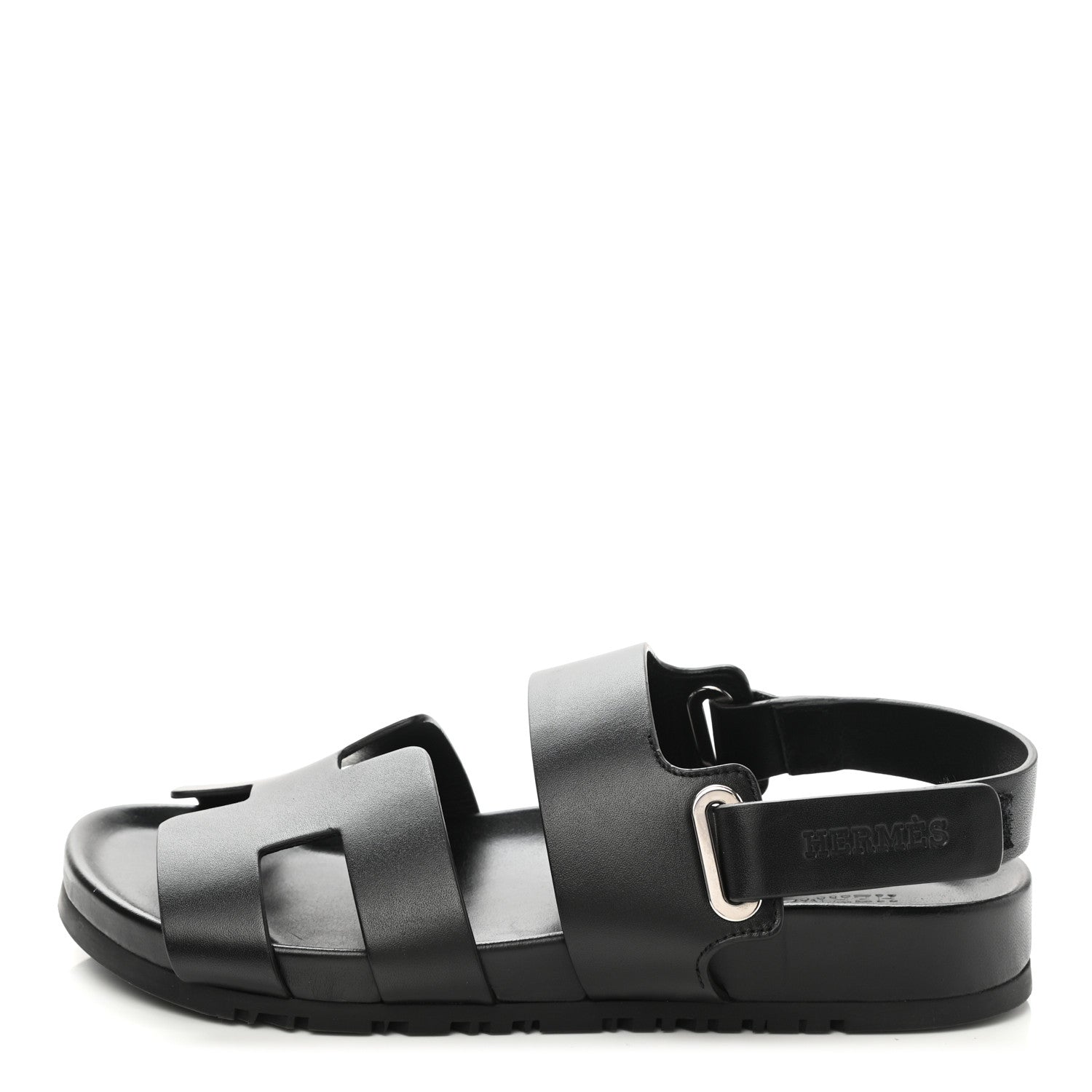 Hermes Calfskin Womens Takara Sandals 36 Black 1 of 9