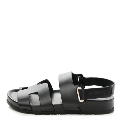 Hermes Calfskin Womens Takara Sandals 36 Black 1 of 9