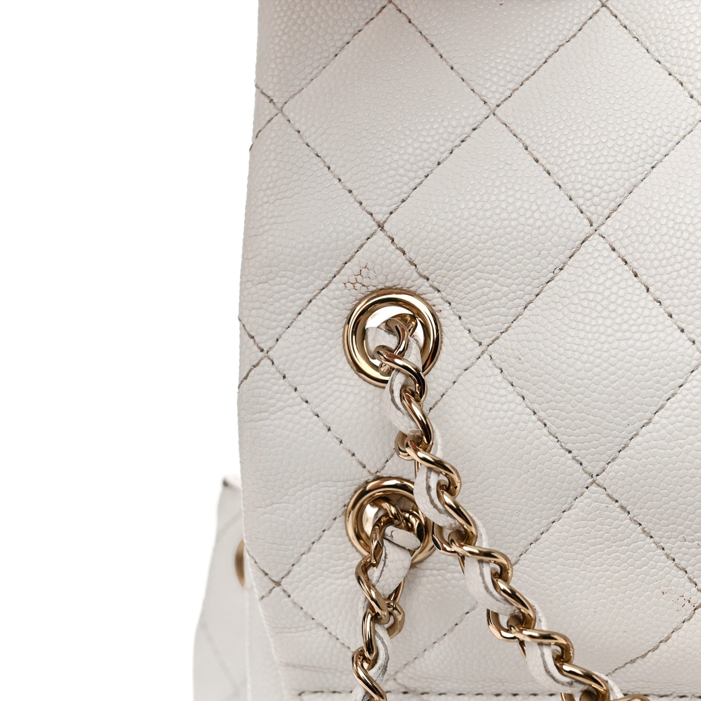 Caviar Quilted Mini Urban Spirit Backpack White