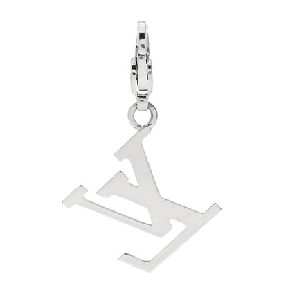 Louis Vuitton 18k White Gold LV Initiales Charm 3 of 4
