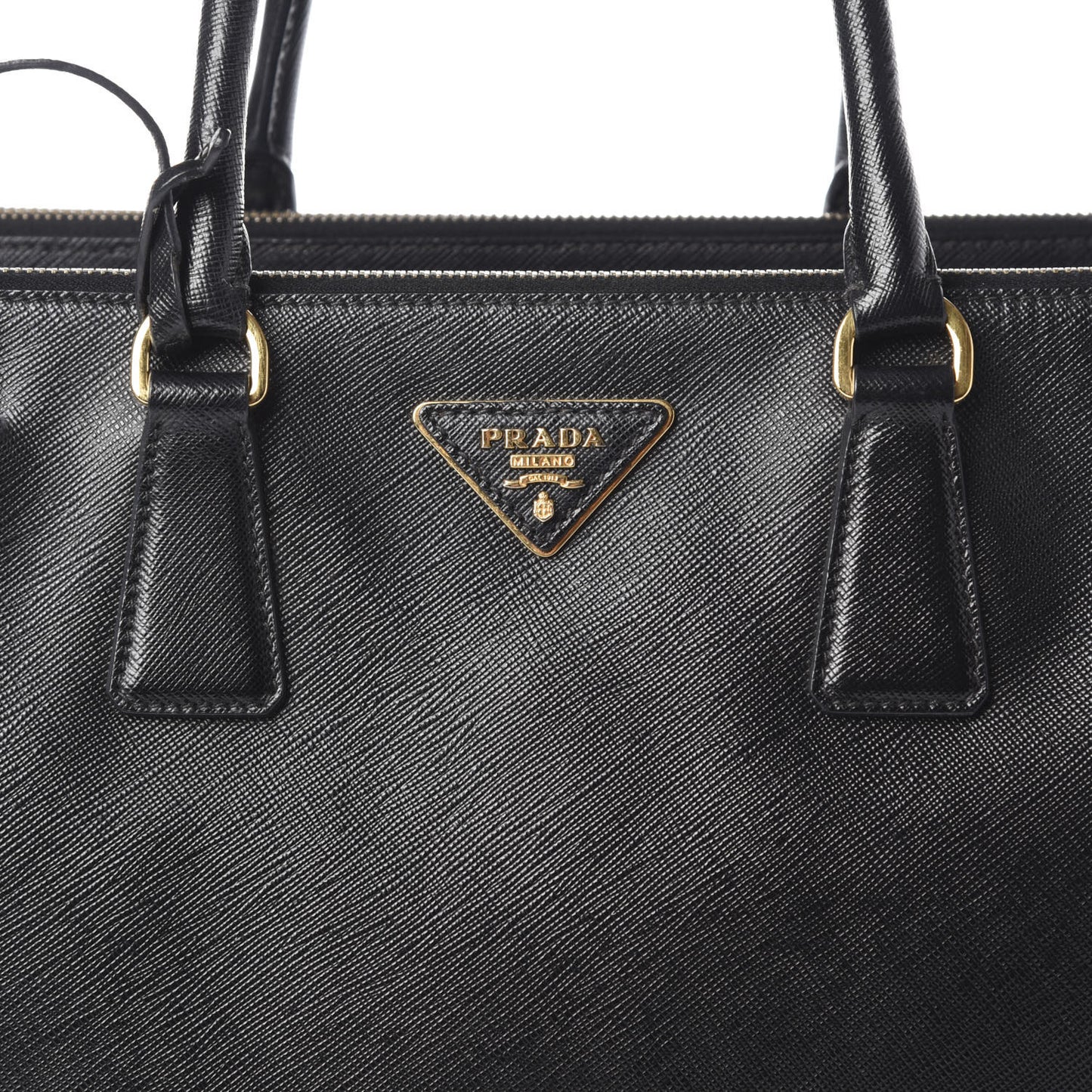 Saffiano Large Galleria Double Zip Tote Black