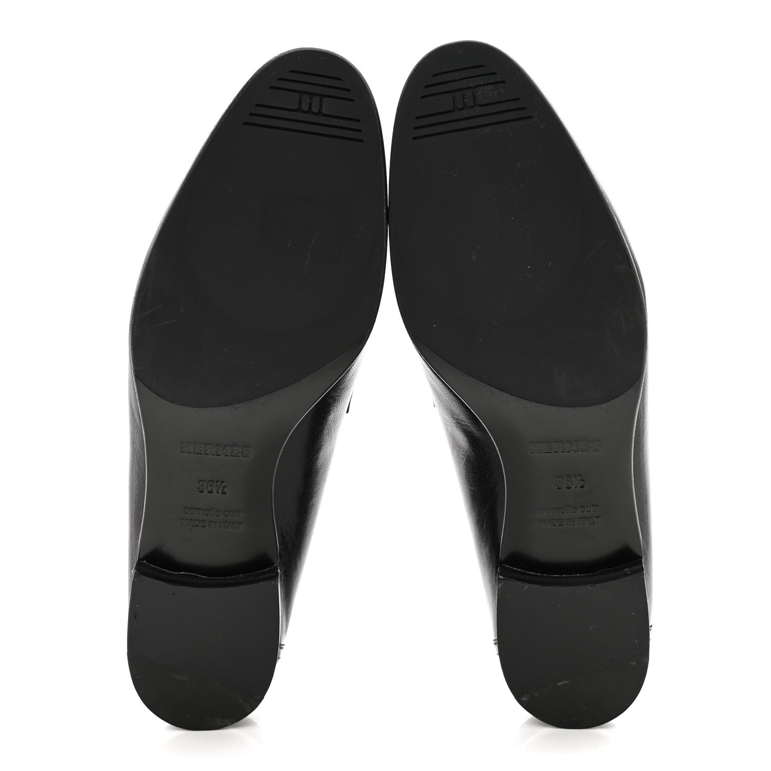 Hermes Goatskin Womens Royal Loafers 36.5 Black 5 of 12