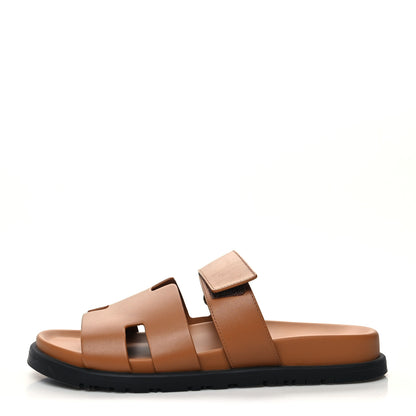 Hermes Calfskin Mens Chypre Sandals 41 Naturel 1 of 8