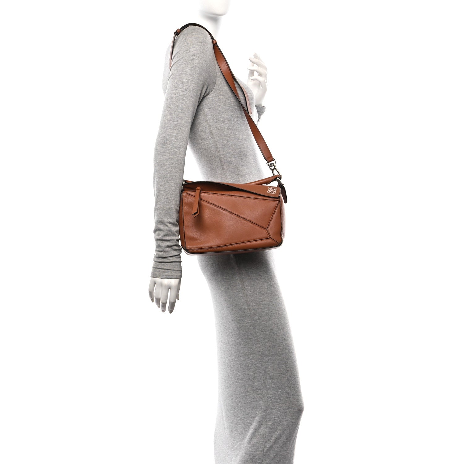 Loewe Calfskin Small Puzzle Bag Tan 2 of 11