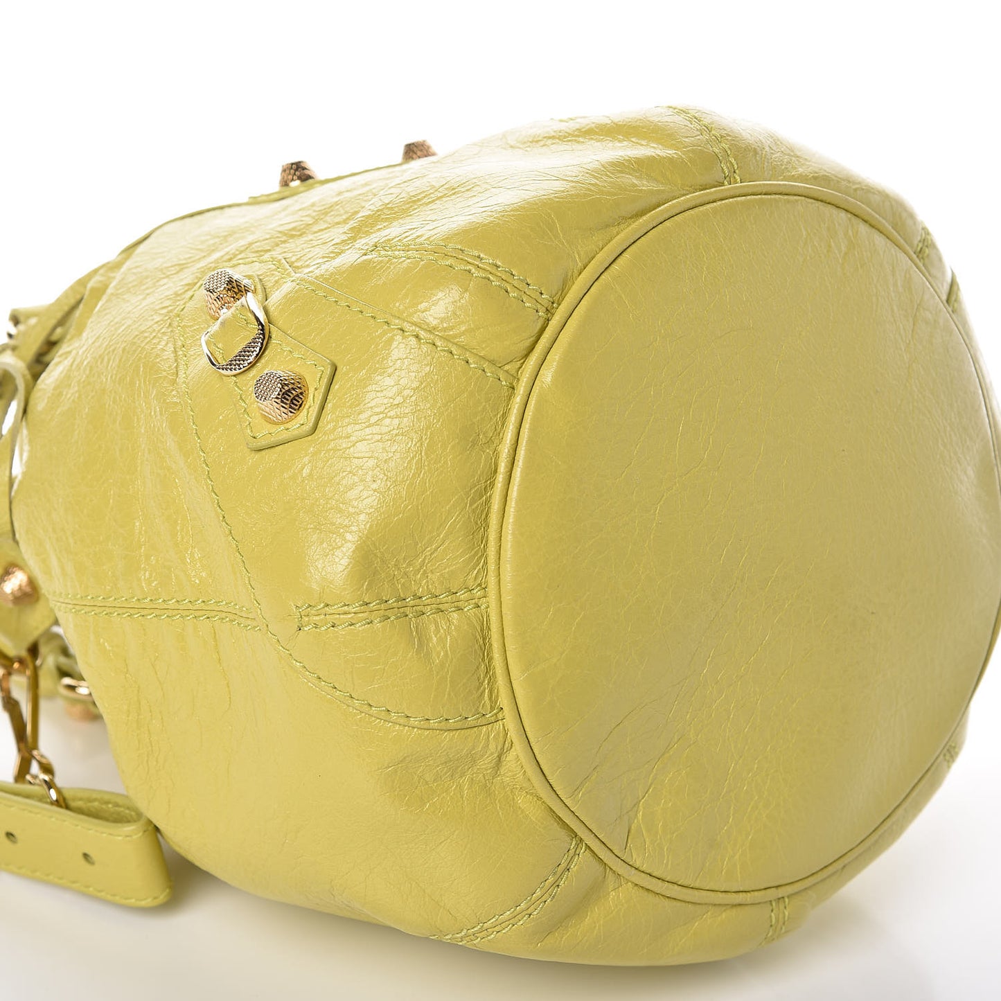 Agneau Giant 12 Gold Hardware Mini Pompon Jaune Poussin