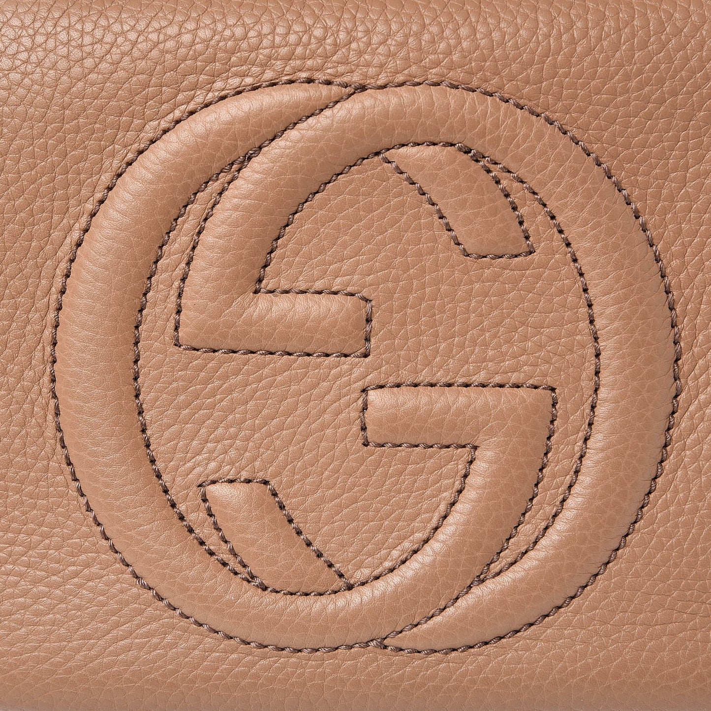 Pebbled Calfskin Small Soho Disco Bag Rose Beige