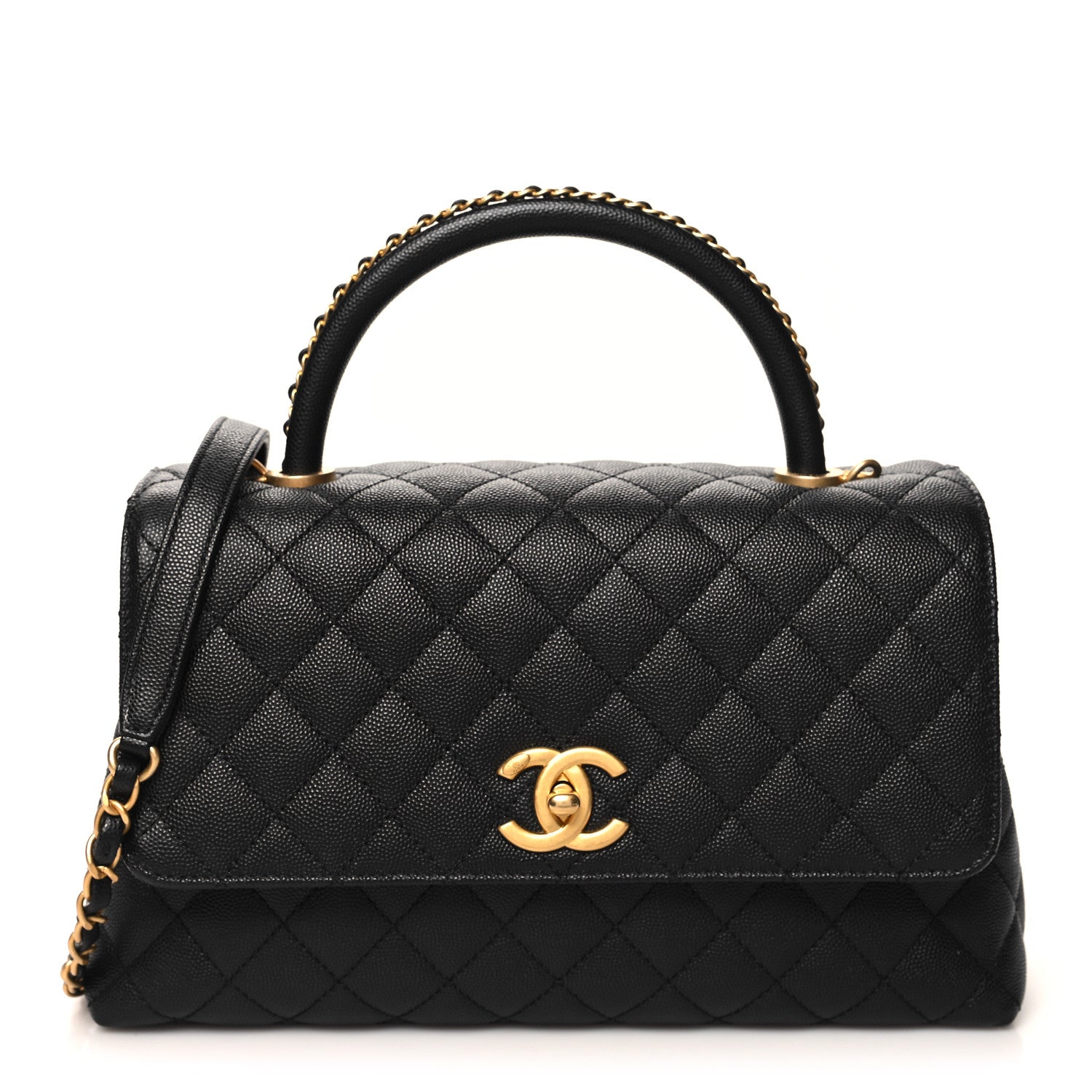 Chanel Caviar Quilted Small Coco Chain Handle Flap Black 1 of 11