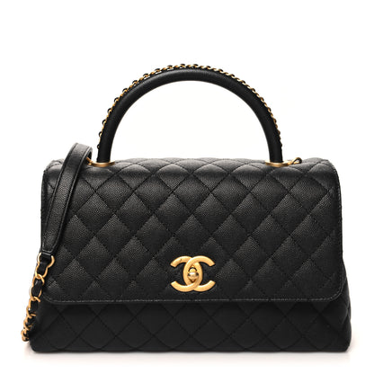 Chanel Caviar Quilted Small Coco Chain Handle Flap Black 1 of 11