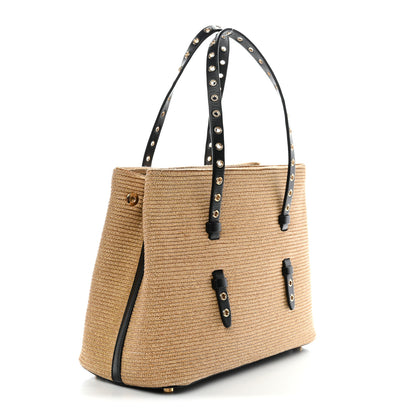 Alaia Paper Straw Calfskin Mina 25 Bag Natural 4 of 11