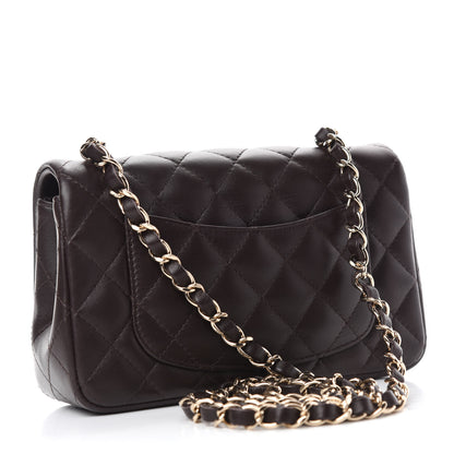Chanel Lambskin Quilted Mini Rectangular Flap Dark Brown 3 of 11