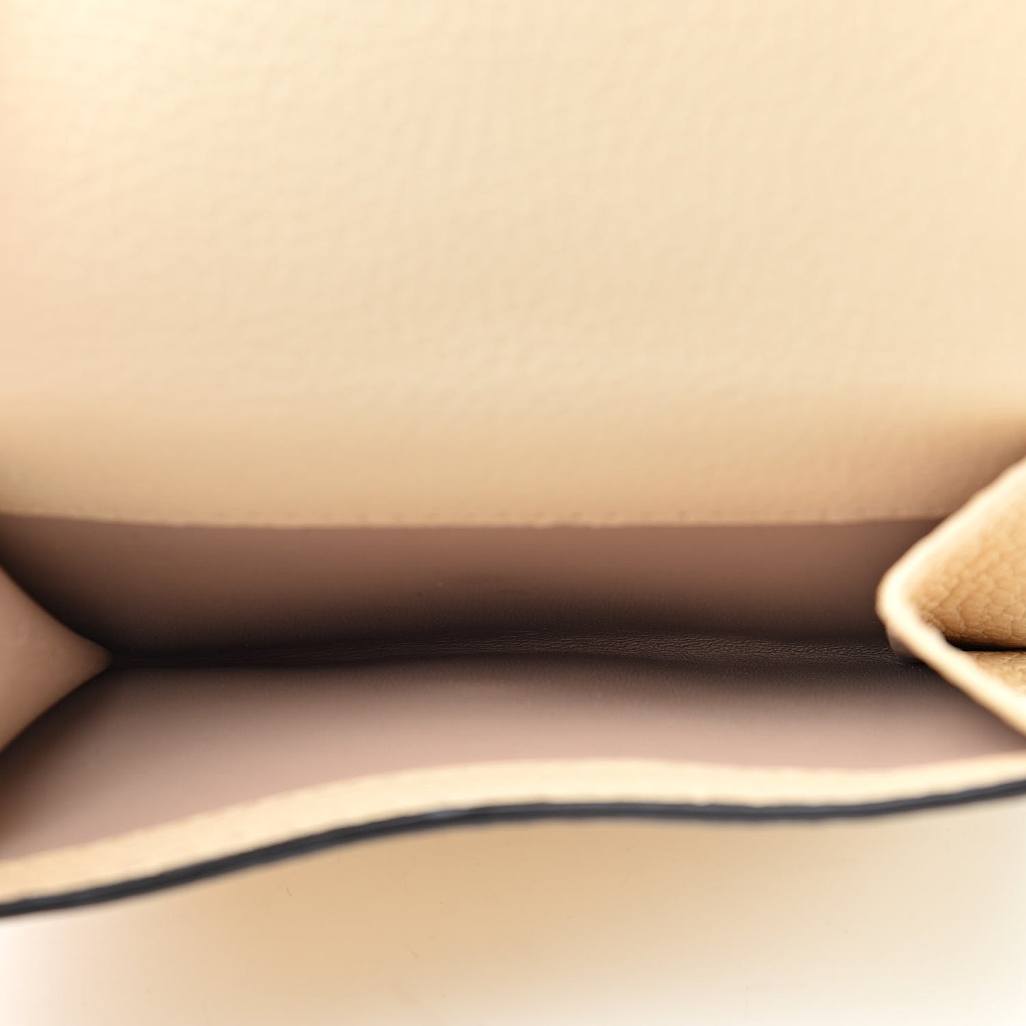 Grained Calfskin Marcie Square Wallet Blondie Beige