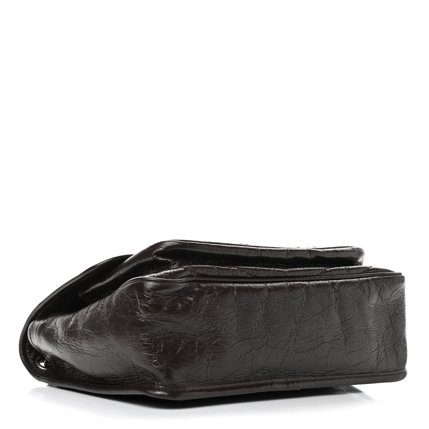 Saint Laurent Crinkled Calfskin Matelasse Monogram Medium Niki Chain Satchel Western Moka 3 of 4