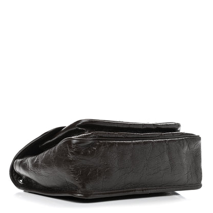 Saint Laurent Crinkled Calfskin Matelasse Monogram Medium Niki Chain Satchel Western Moka 3 of 4