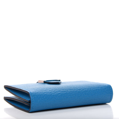 Hermes Chevre Mysore Bearn Card Holder Wallet Bleu Paradis 4 of 7