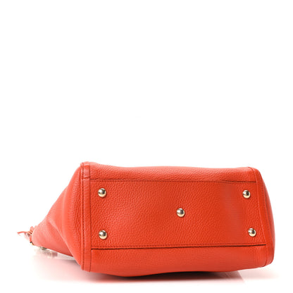 Gucci Pebbled Calfskin Small Soho Top Handle Bag Sun Orange 3 of 10