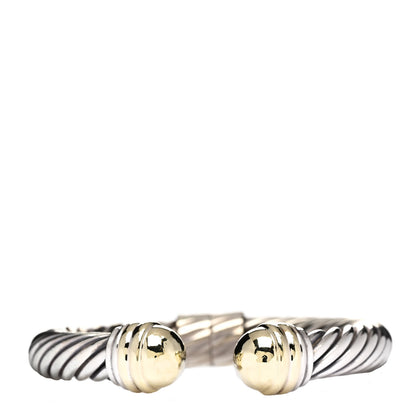 David Yurman Sterling Silver 14K Yellow Gold 10mm Cable Classics Bracelet 1 of 4