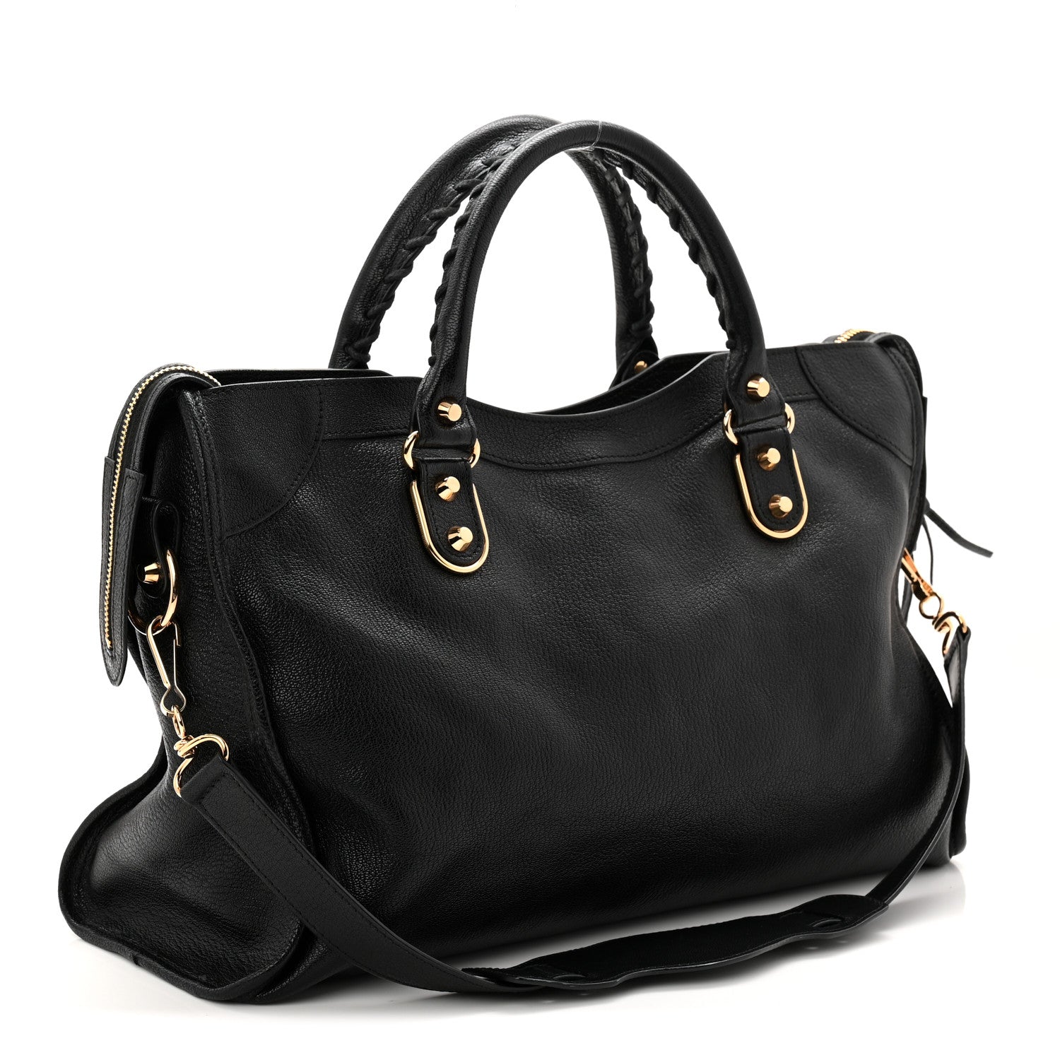 Balenciaga Chevre Gold Metallic Edge Hardware City Black 4 of 11