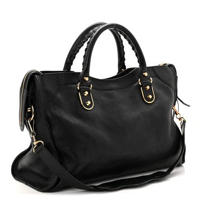 Balenciaga Chevre Gold Metallic Edge Hardware City Black 4 of 11
