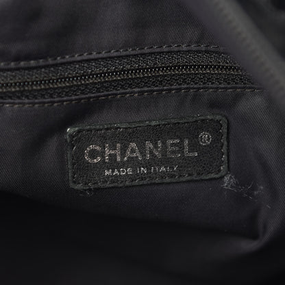 Chanel Coated Canvas Quilted Small Paris Biarritz Tote Black 7 of 15
