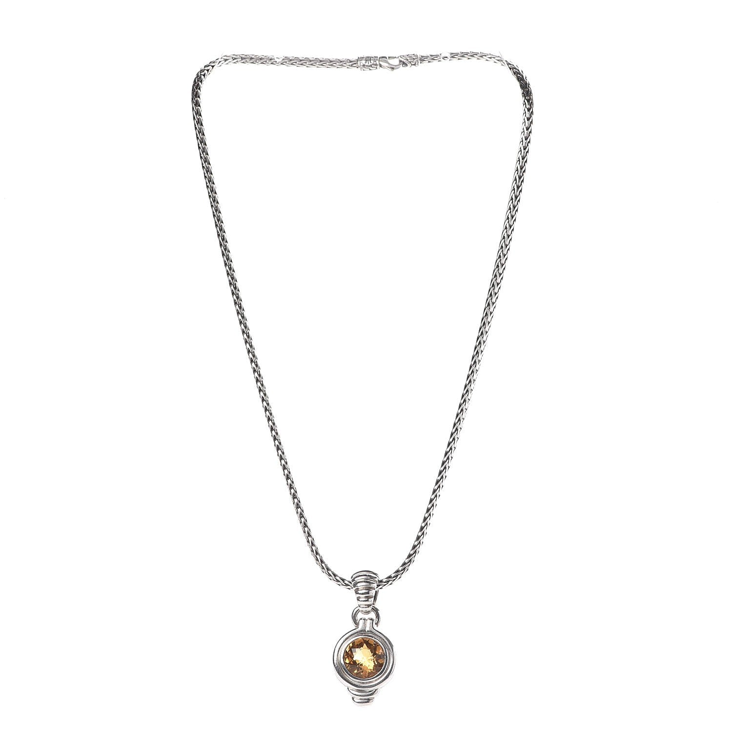 John Hardy Sterling Silver Citrine Drop Pendant Necklace 3 of 7