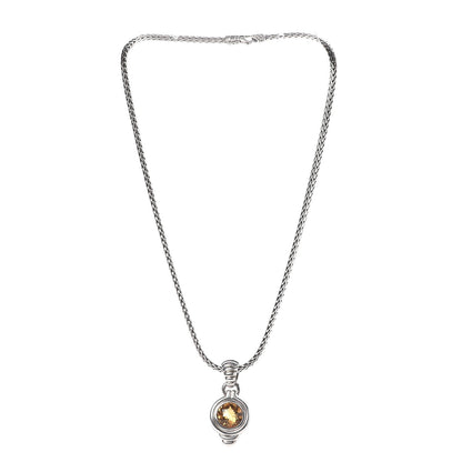 John Hardy Sterling Silver Citrine Drop Pendant Necklace 3 of 7