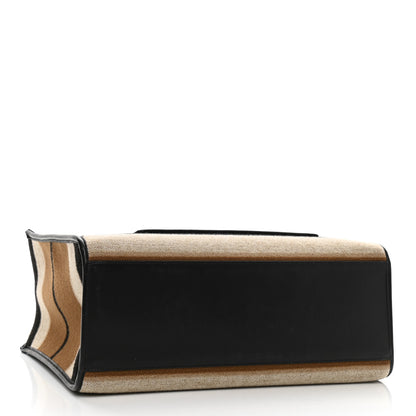 Burberry Wool Felt Striped Medium Freya Tote Warm Walnut 4 of 10