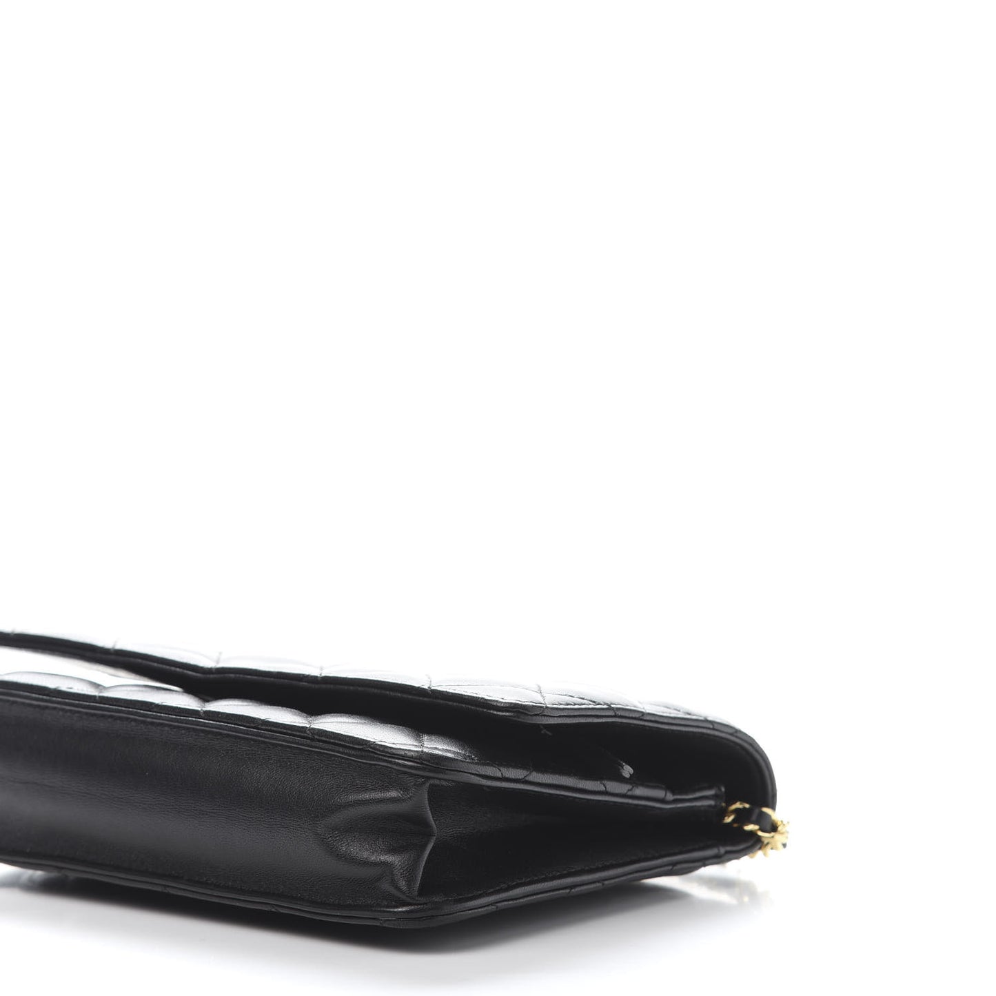 Lambskin Quilted Wallet On Chain WOC Black