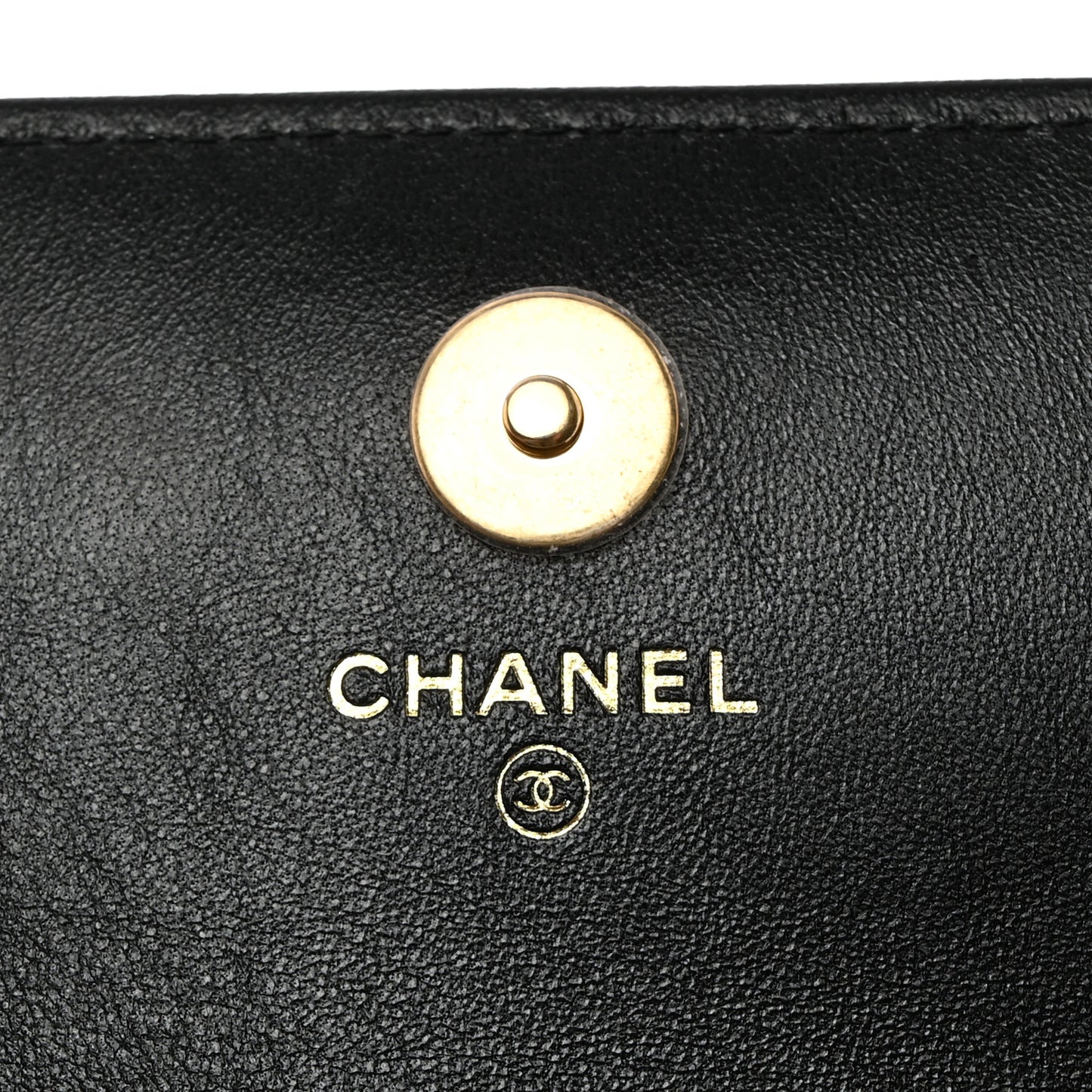Lambskin Quilted Dynasty Flap Phone Holder With Chain Black