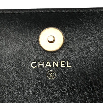 Chanel Lambskin Quilted Dynasty Flap Phone Holder With Chain Black 6 of 13