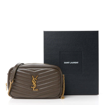 Saint Laurent Calfskin Matelasse Monogram Mini Lou Camera Bag Light Musk 11 of 11