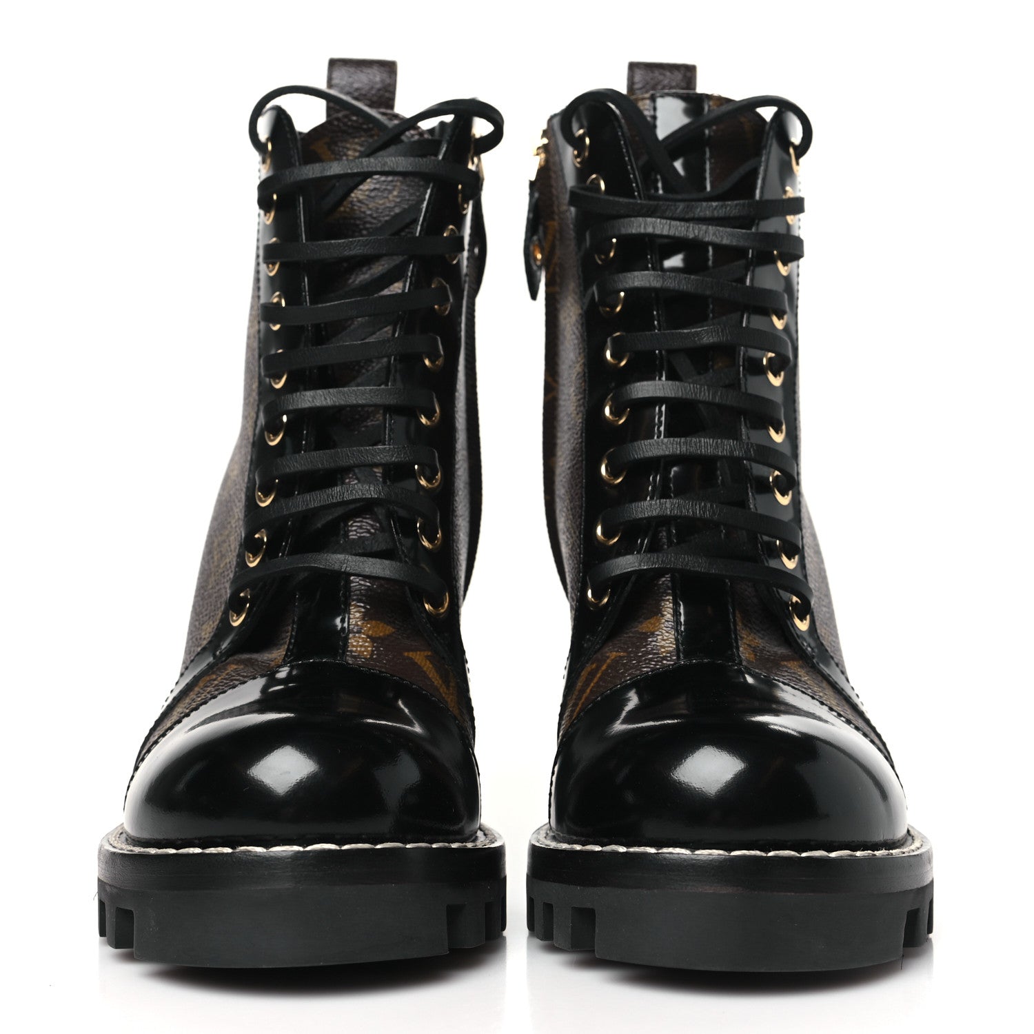 Louis Vuitton Patent Calfskin Monogram Star Trail Ankle Boots 36 Black 2 of 8