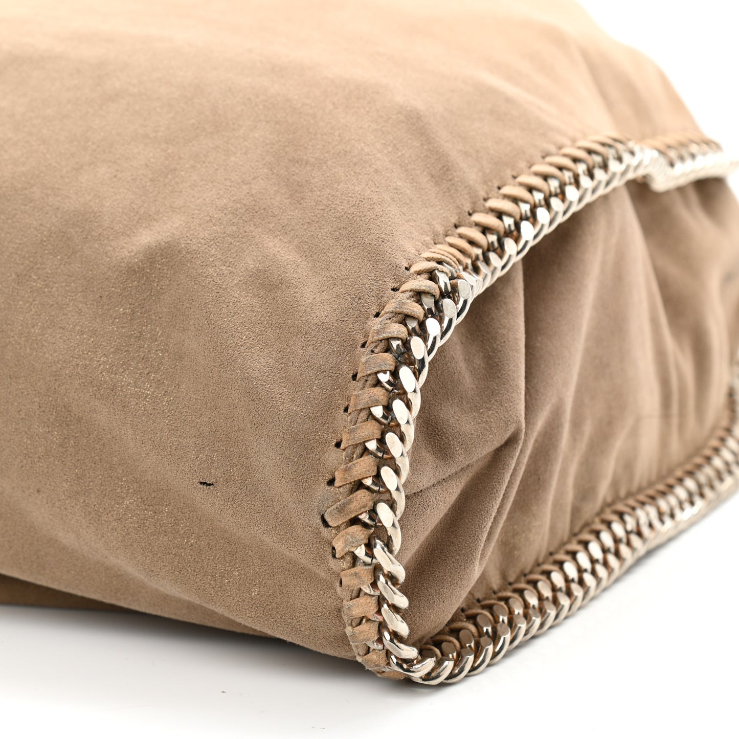 Shaggy Deer Falabella Fold Over Tote Beige