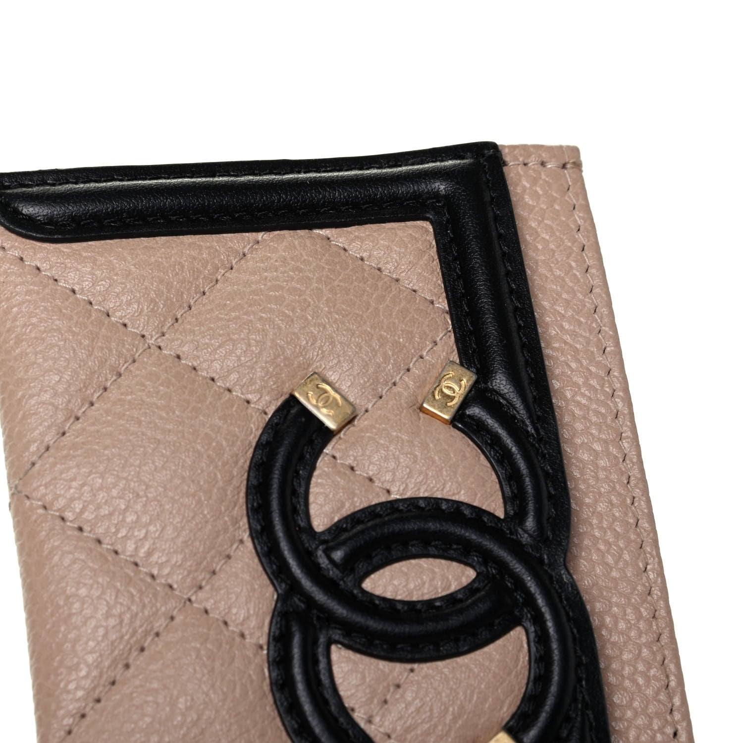Chanel Caviar Quilted Filigree Card Holder Beige Black 10 of 10