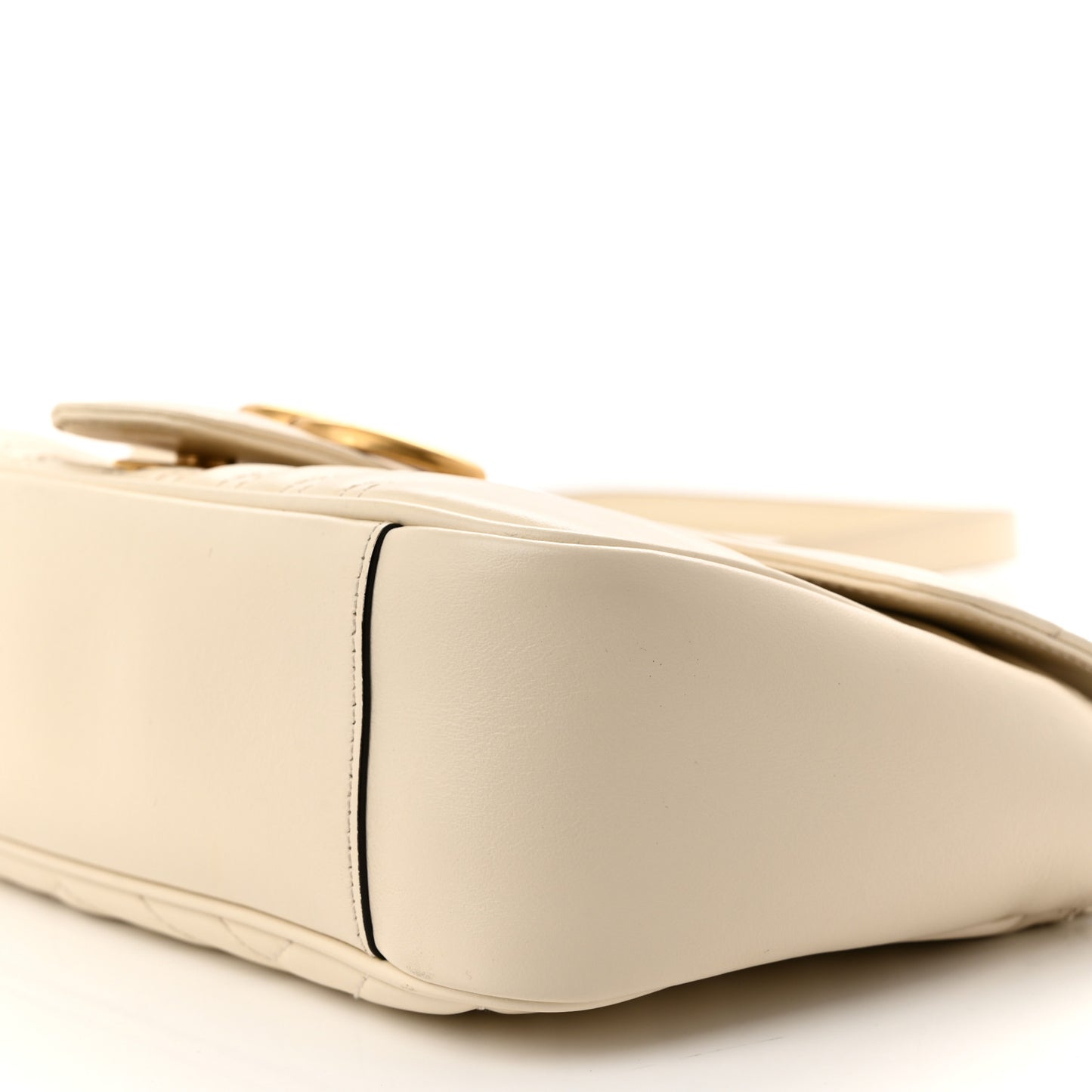 Calfskin Matelasse Small GG Marmont Shoulder Bag White