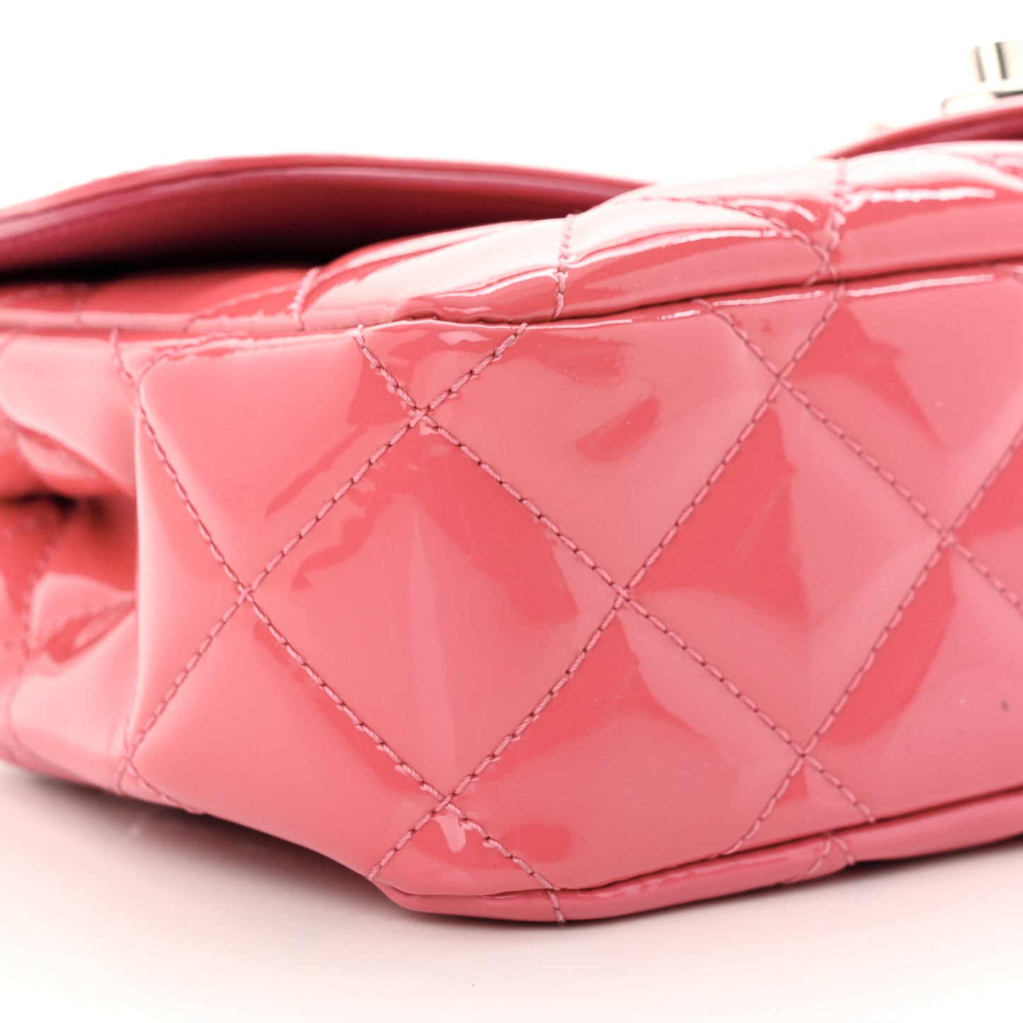 Patent Quilted Small Coco Shine Flap Pink
