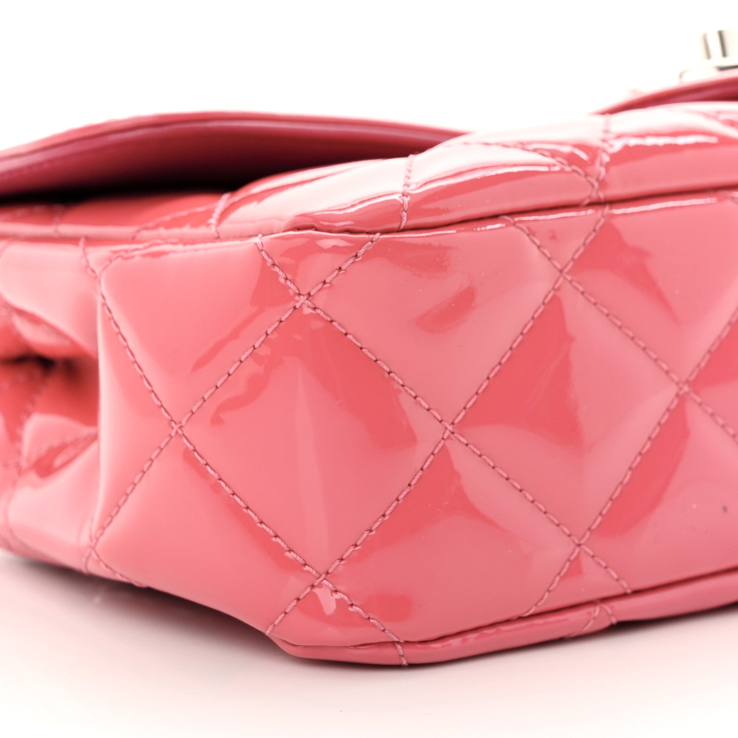 Chanel Patent Quilted Small Coco Shine Flap Pink 9 of 19