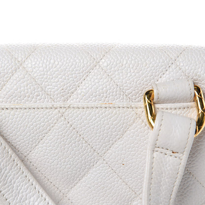 Chanel Caviar Quilted Single Flap Shoulder Bag White 10 of 16