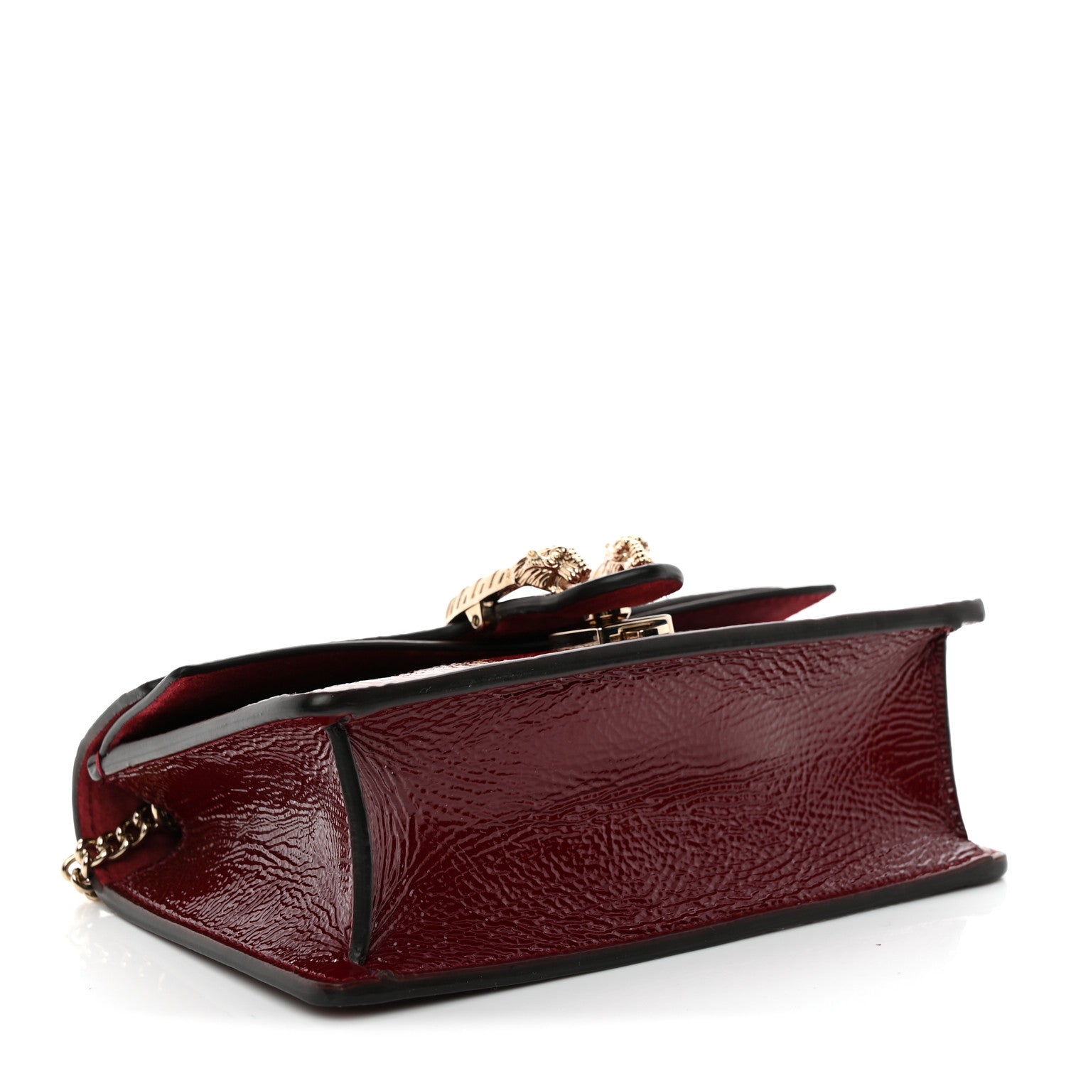 Gucci Crinkled Patent Mini Dionysus Shoulder Bag Rosso Ancora Red 4 of 10